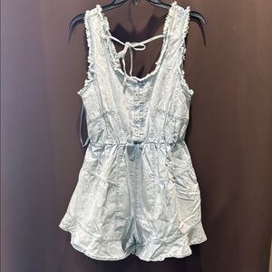 New Me Denim Sleeveless Romper, Size M - NWT